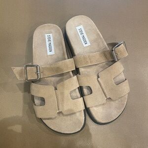 Steve Madden Beige Slide Sandals